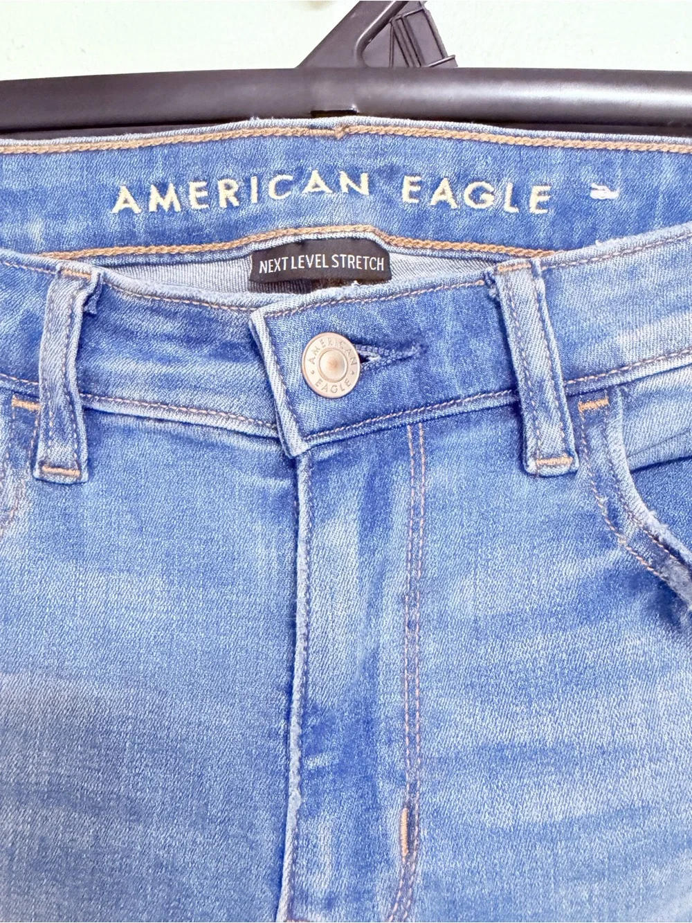 American Eagle Outfitters Light Blue Distressed Jeggings Jeans Sz 6 short